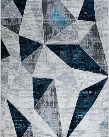 Ковер турецкий 37515A Kleopatra (Полипропилен, синий, серый)