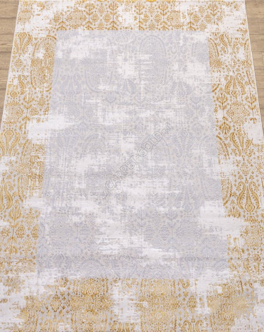 Ковер турецкий F591AS Aruna (Полиэстер, желтый, серый)