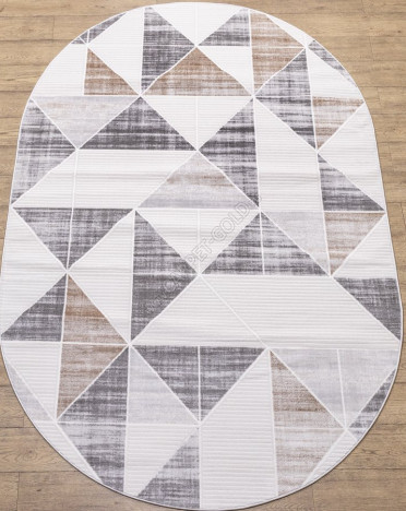 Ковер российский 22117-25354 Визион (PP Heatset Высокоплотный, серый) овальный