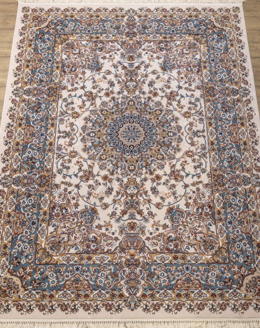 Ковер российский 29203-22822 Семеркант (PP Heatset Высокоплотный, голубой, кремовый)