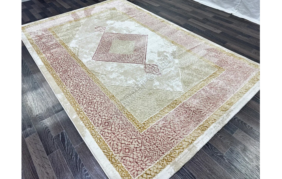 Розовый ковер A3582A_IVORY PINK Lowa